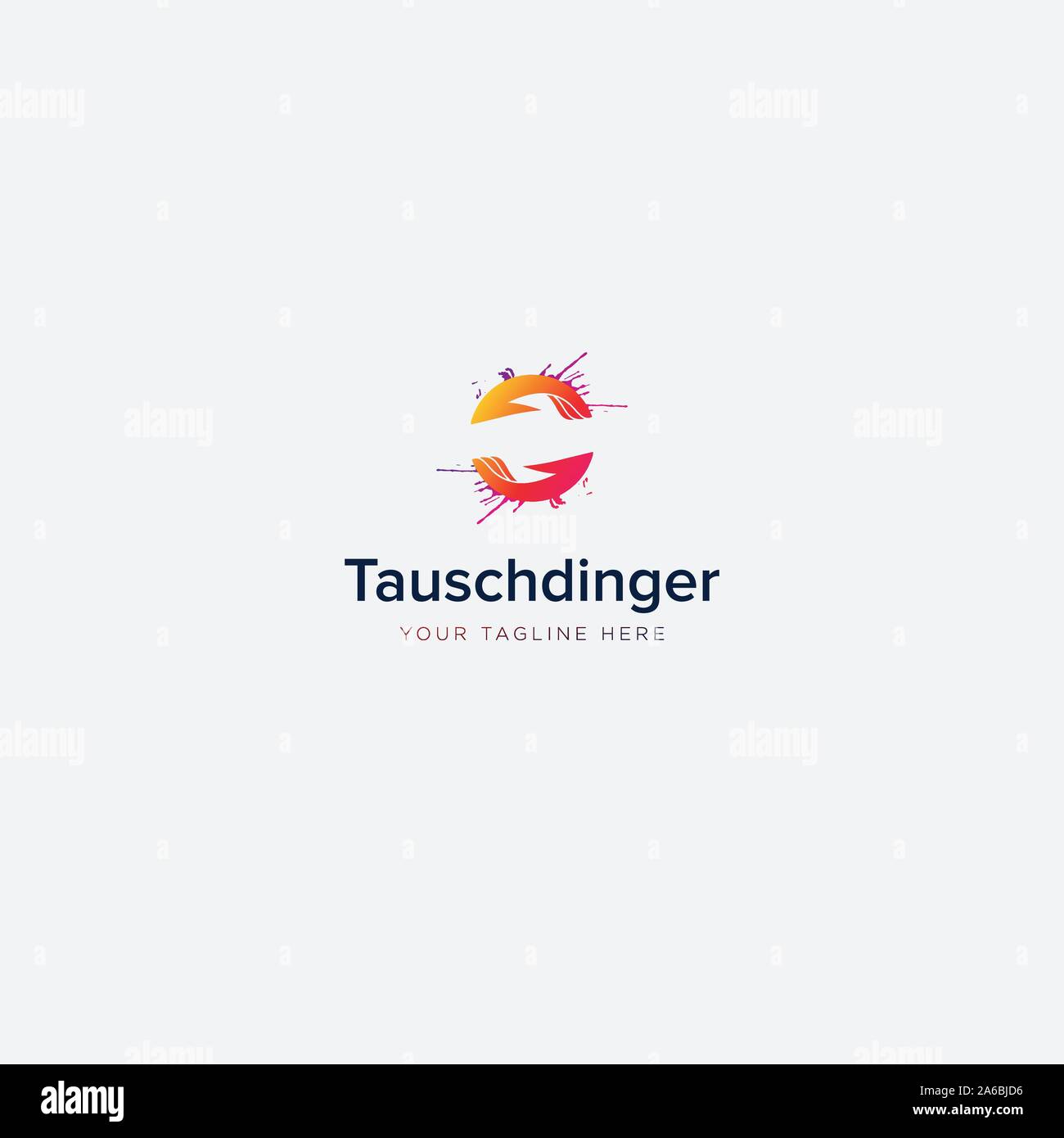 Zwei Hände tauschdinger Logo Design Moderne Teamarbeit Stock Vektor