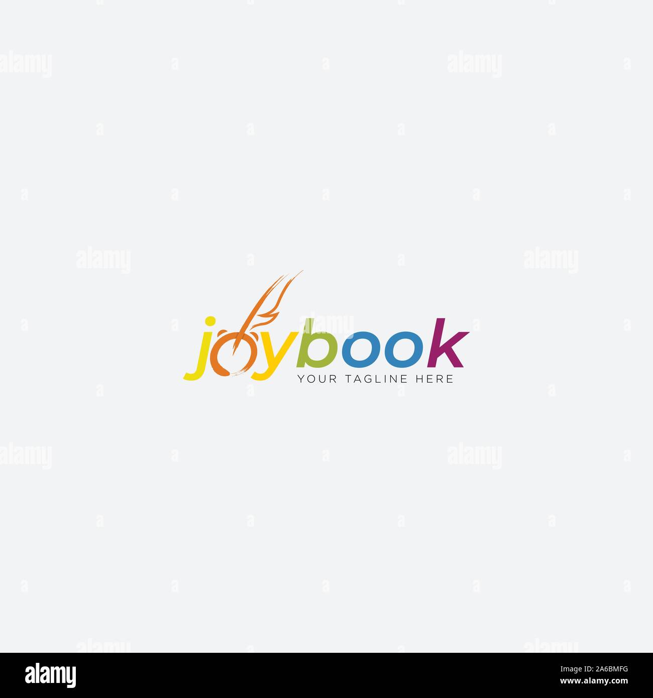 Freude und Pen einfaches Logo Designs Stock Vektor