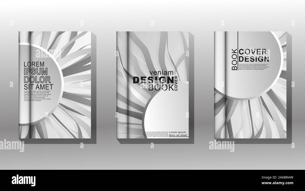 Minimale Buch für Design mit einer runden Form und eine wellige Band dahinter Stock Vektor
