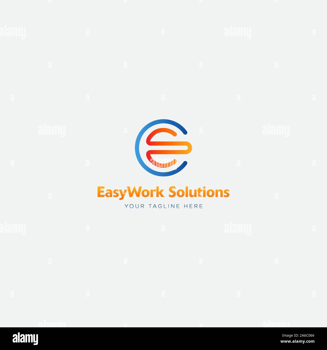 Easy Work Logo mit den Buchstaben E und W, modernes Logo Stock Vektor