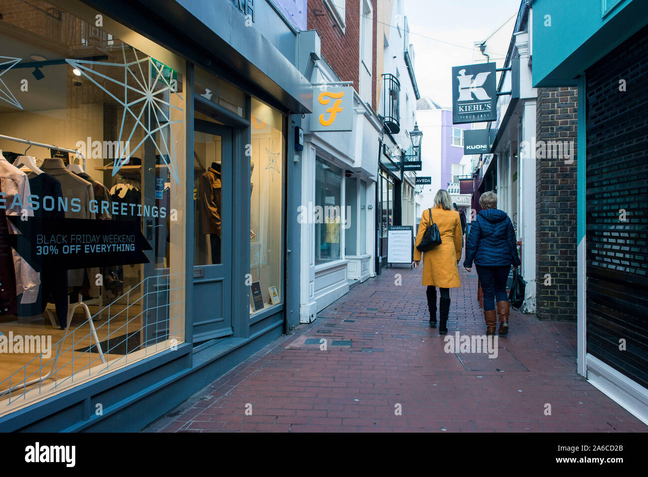 Die Gassen in Brighton City Stockfoto