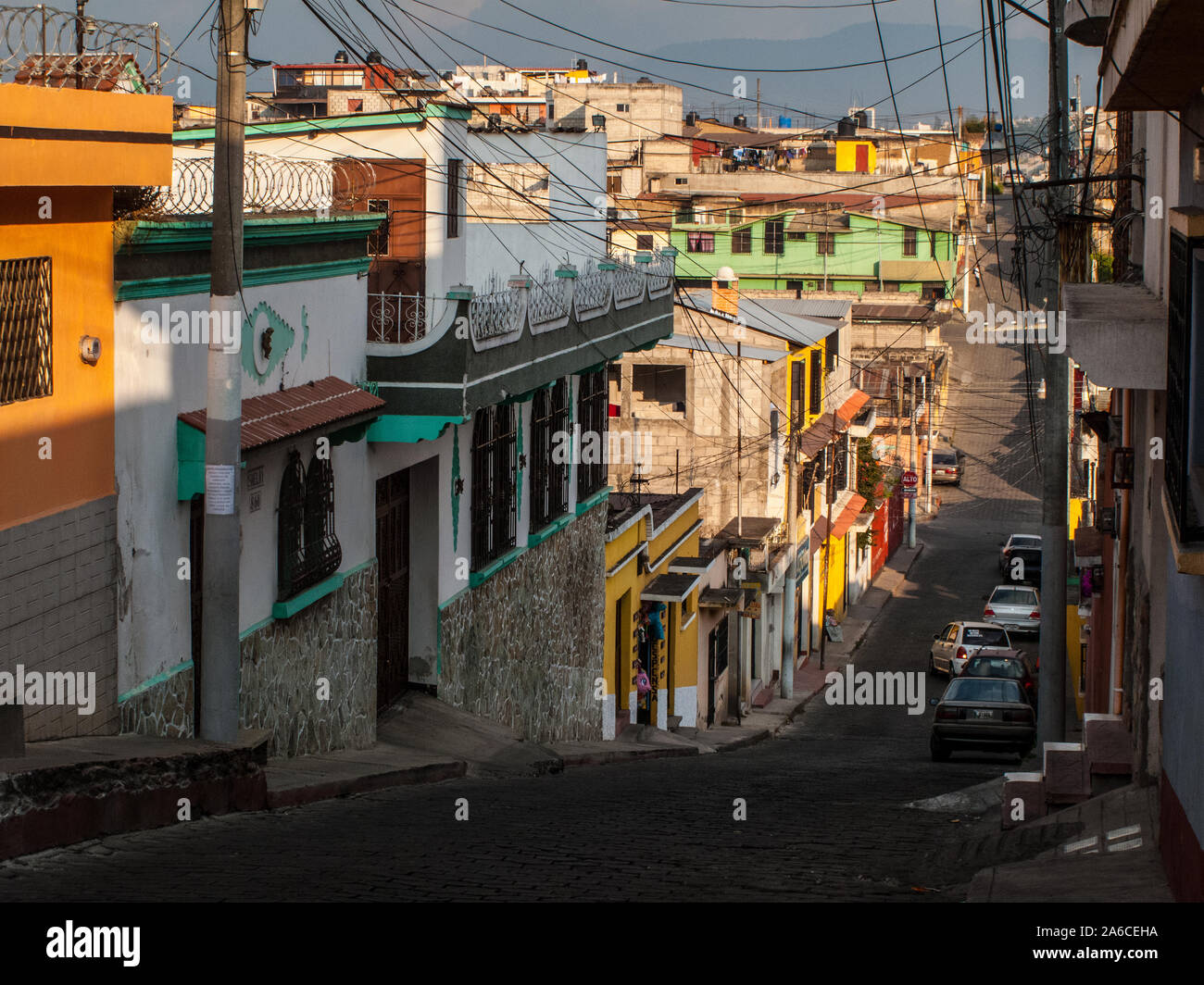 Straße in Quetzaltenango, Guatemala Stockfoto