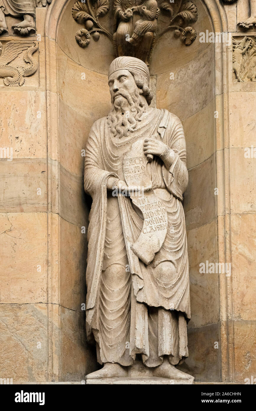 Italien Emilia Romagna Fidenza Dom-External-Statue von König David, Arbeit zurückzuführen, Benedetto Antelami Stockfoto