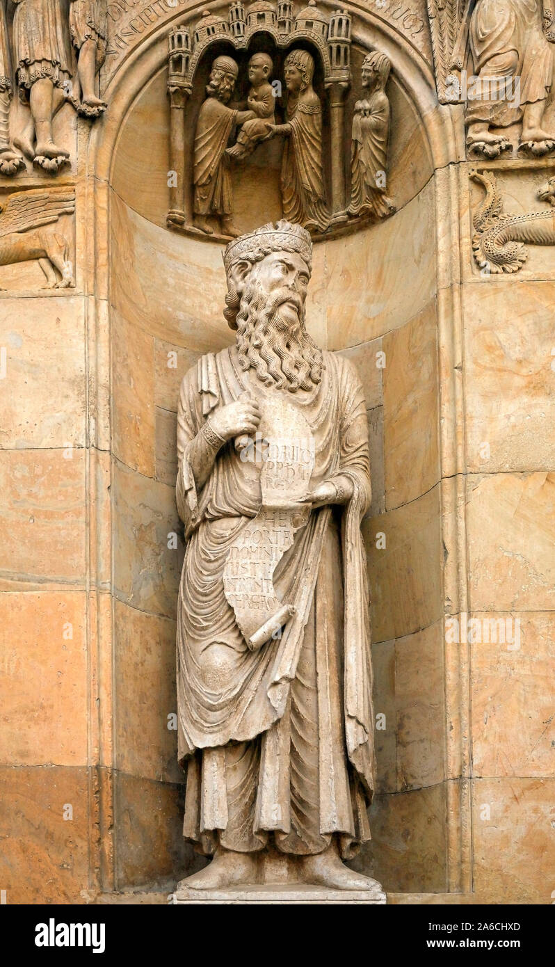 Italien Emilia Romagna - Fidenza San Donnino Dom-external-Statue von König David Stockfoto
