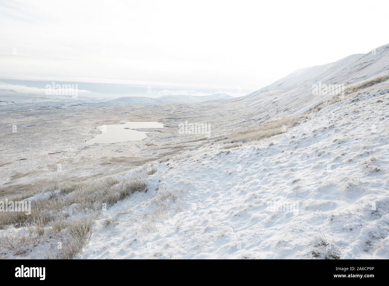 Whernside Teppichboden in Eis und Schnee mitten im Winter Yorkshire Dales Stockfoto