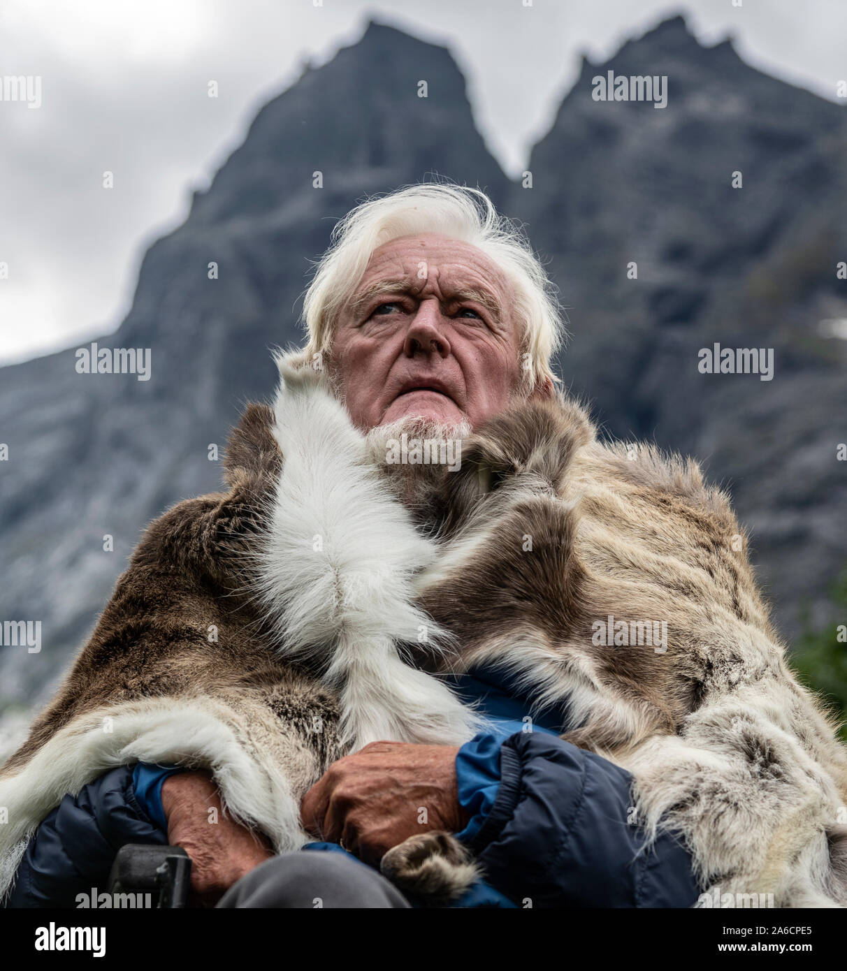 Ältester in der norwegischen Landschaft Stockfoto