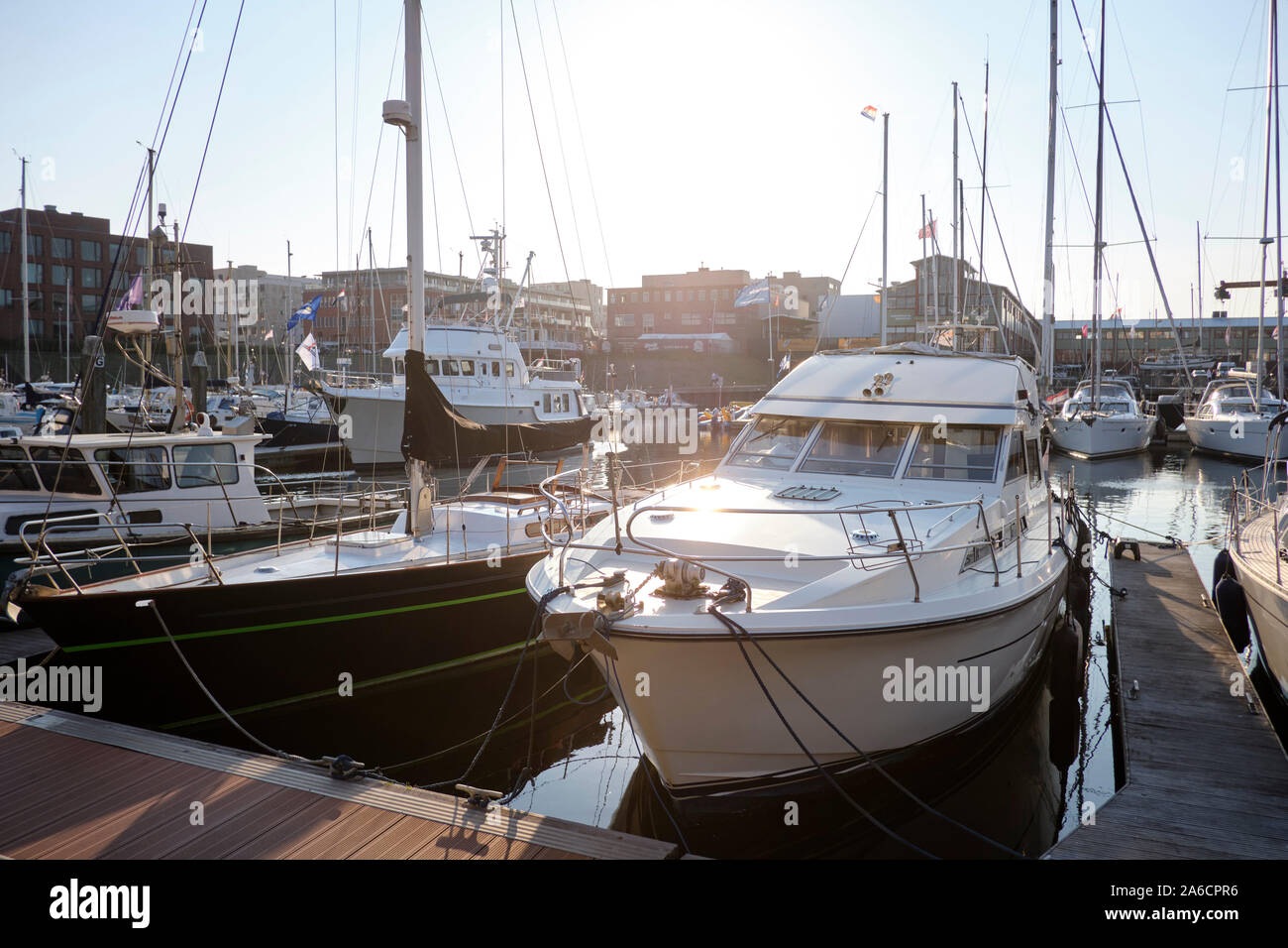 Der Hafen von Scheveningen, Den Haag, Niederlande Stockfoto