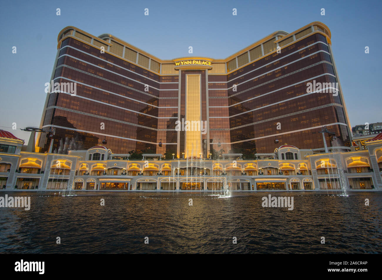 Besuch des Wynn Palace Hotel in Macau in Taipa Island Seite während der Wasser zeigen, dieser Ort ist einfach fantastisch mit seinen luxuriösen Design und die Kabel c Stockfoto