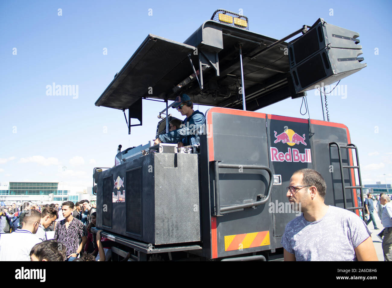 Istanbul, Türkei - September -22,2019: RedBull Musik van. Es gibt ein DJ im Inneren. Stockfoto