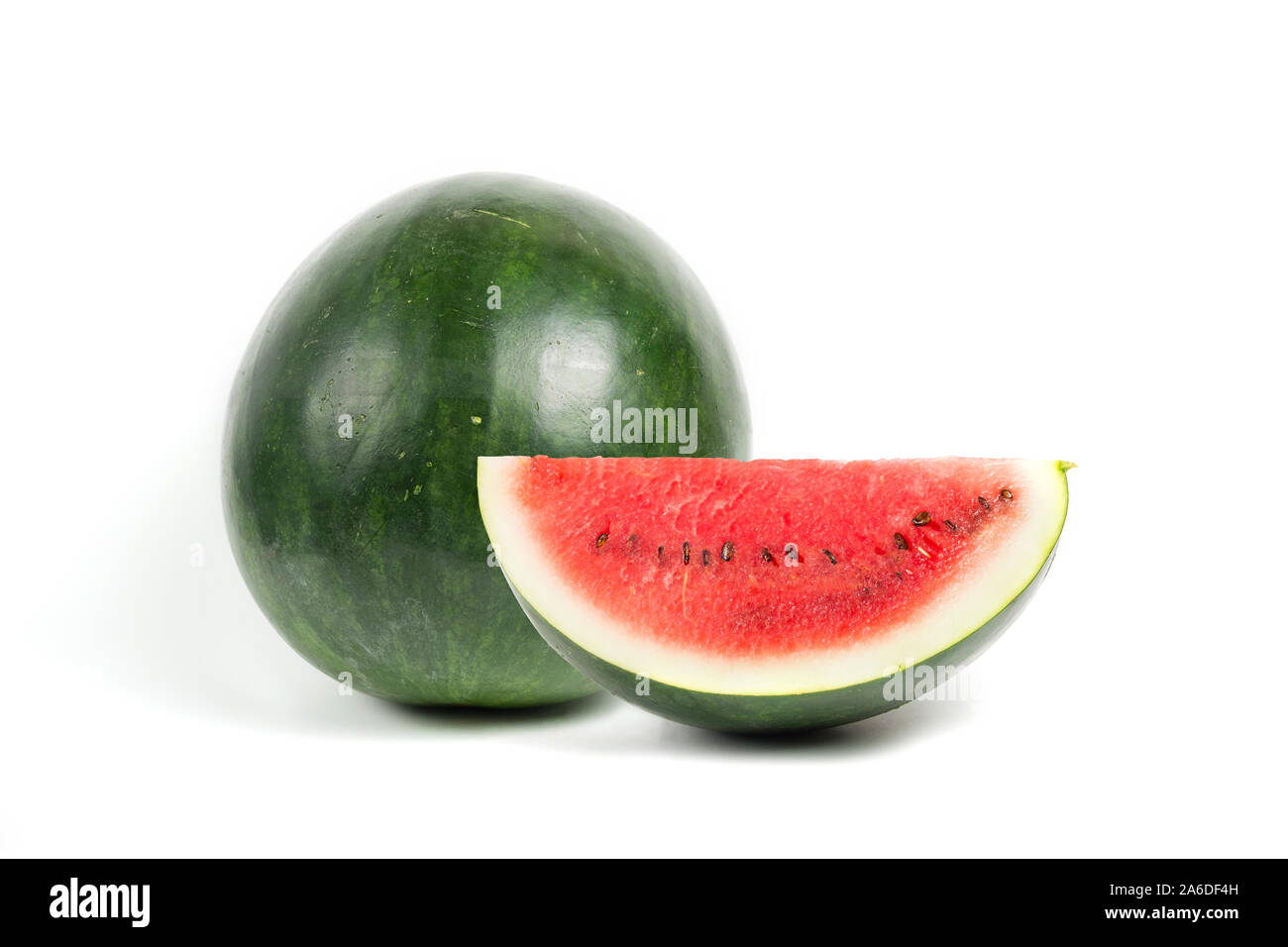 Frische rote und reife Wassermelone mit Samen Stockfoto