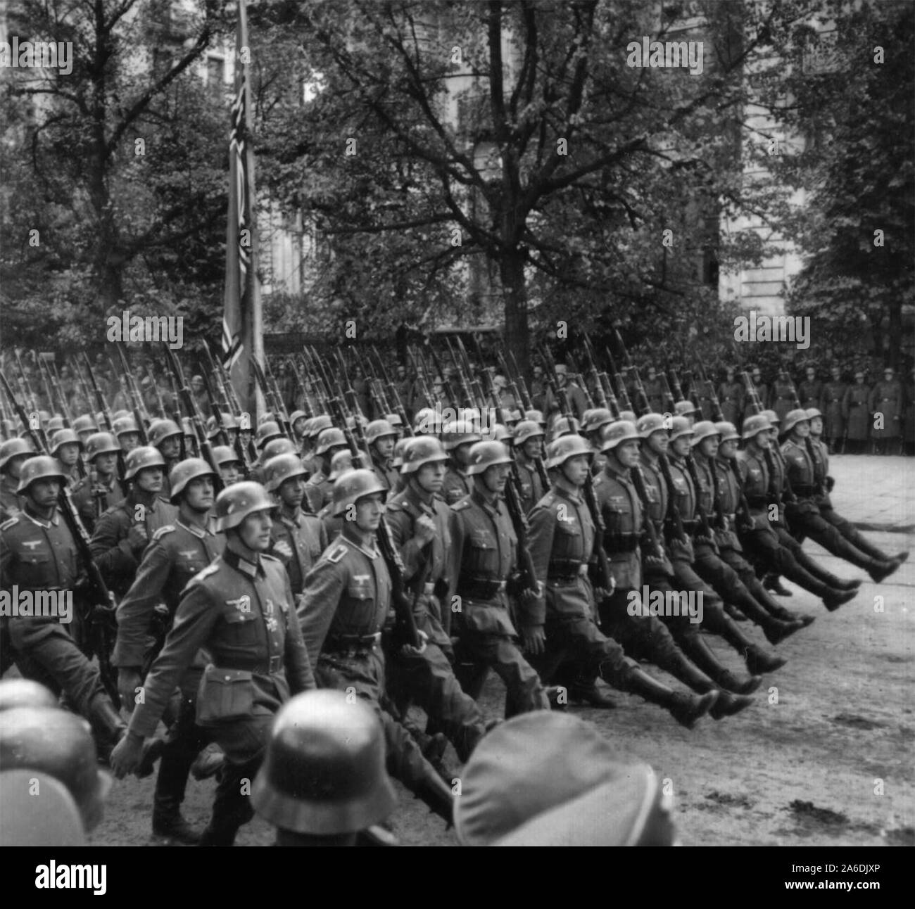 Deutsche Truppen Parade durch Warschau, Polen, September 1939. Stockfoto