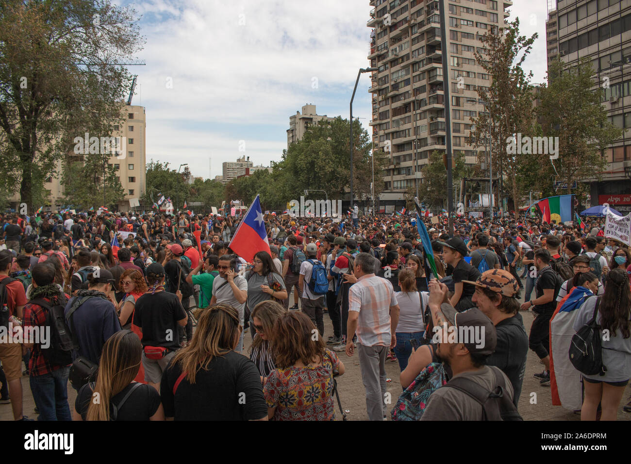 Chile Proteste. La Marcha más Grande de Chile, mehr als 1 Millionen Demonstranten Stockfoto