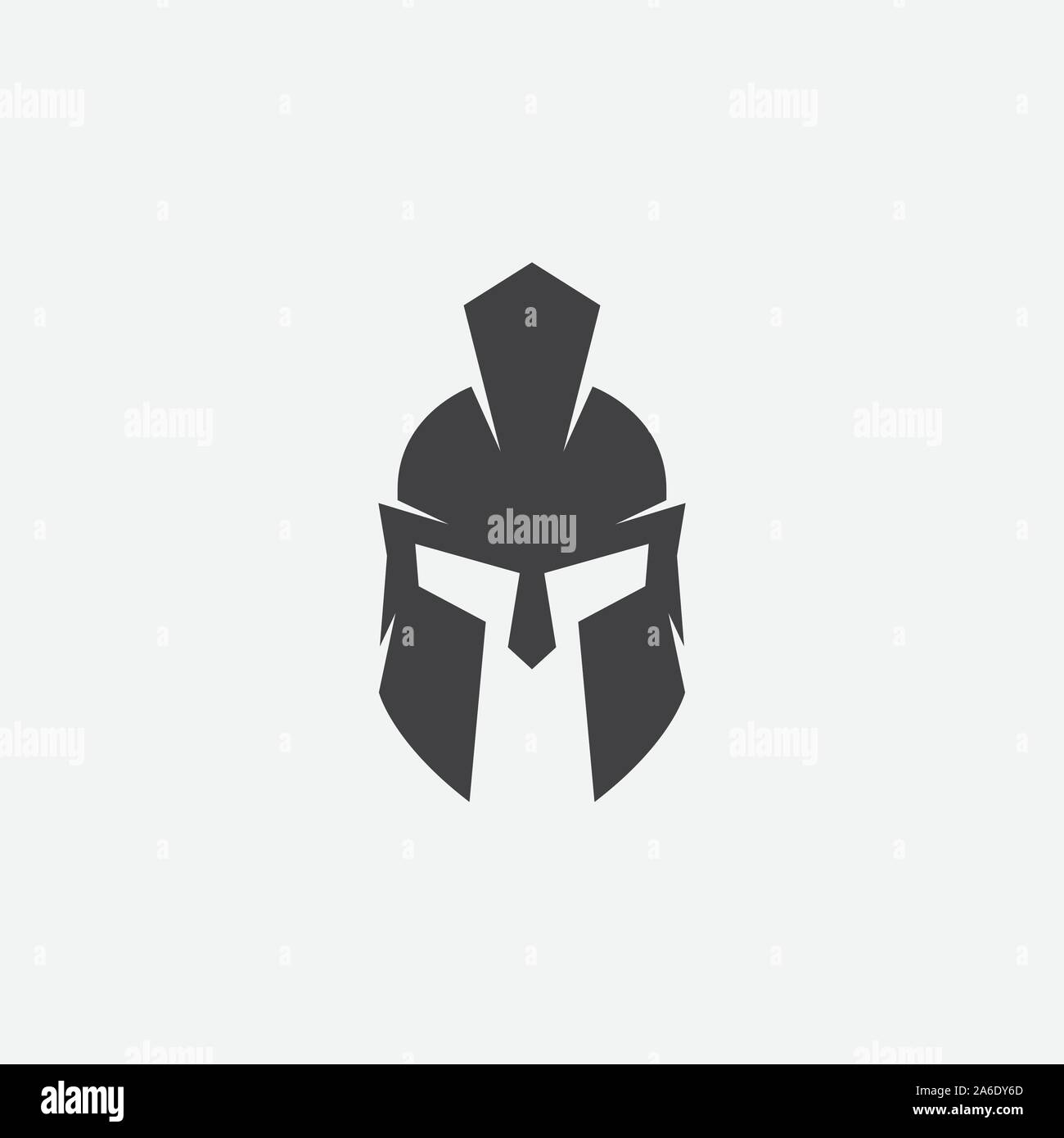 Helm des spartanischen Kriegers Symbol, Emblem. Spartan Helmen logo, Illustration des spartanischen, spartanische Griechische gladiator Helm Rüstung flachbild Vektor icon Stock Vektor