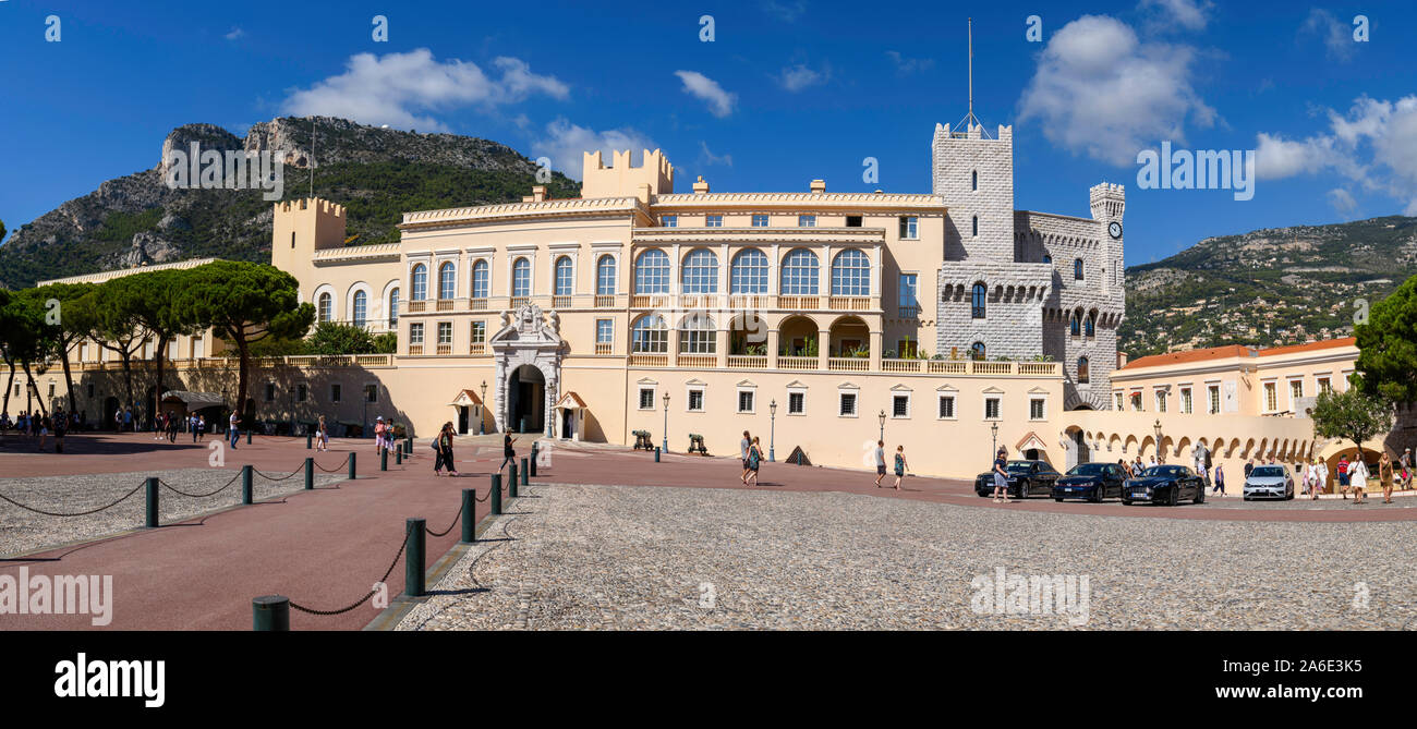 Panorama des Prince's Palast von Monaco Stockfoto