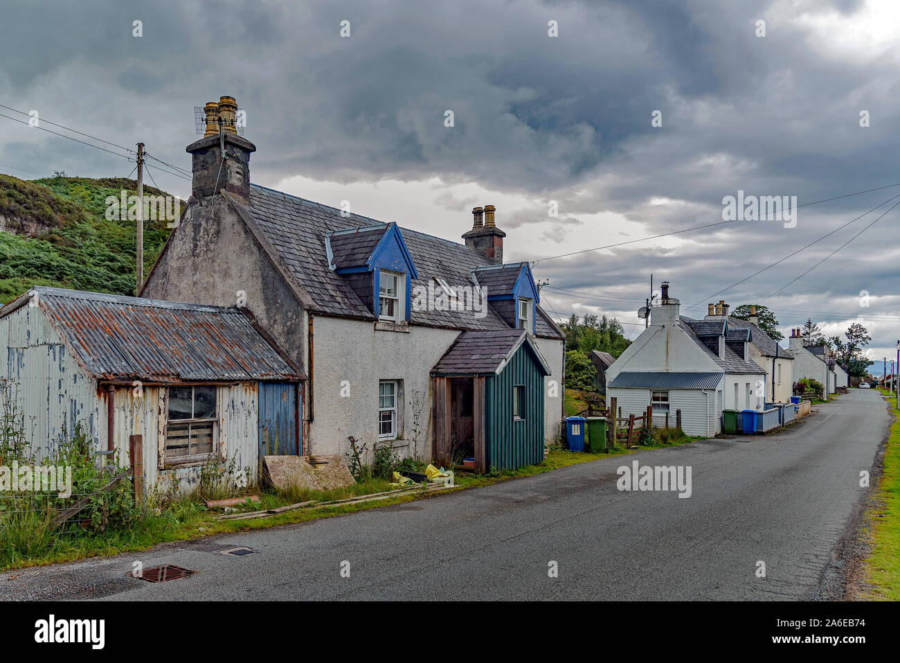 Dhuirinish und Main Street, Schottland Stockfoto