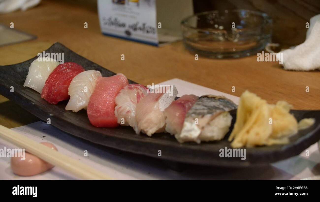 Sushi in Kyoto. Stockfoto