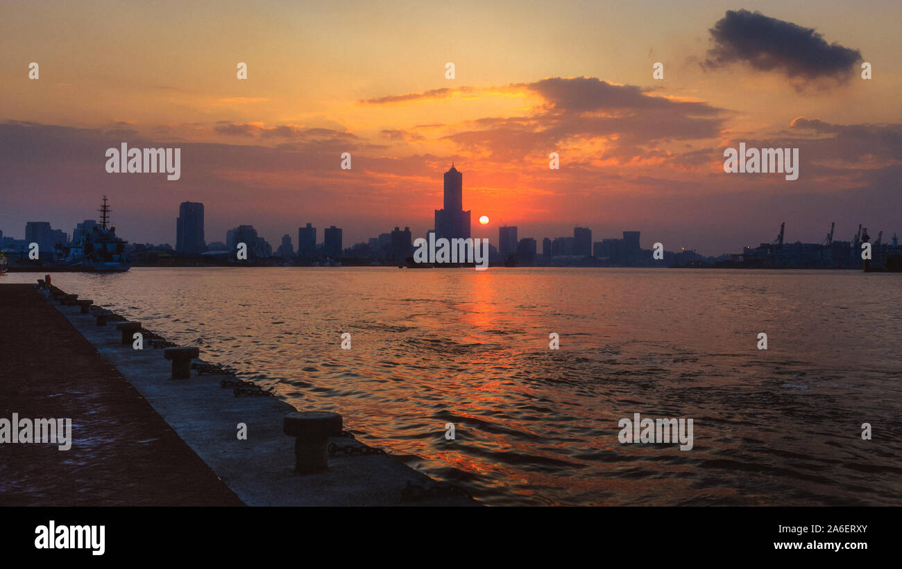 Skyline von Kaohsiung, Taiwan Stockfoto