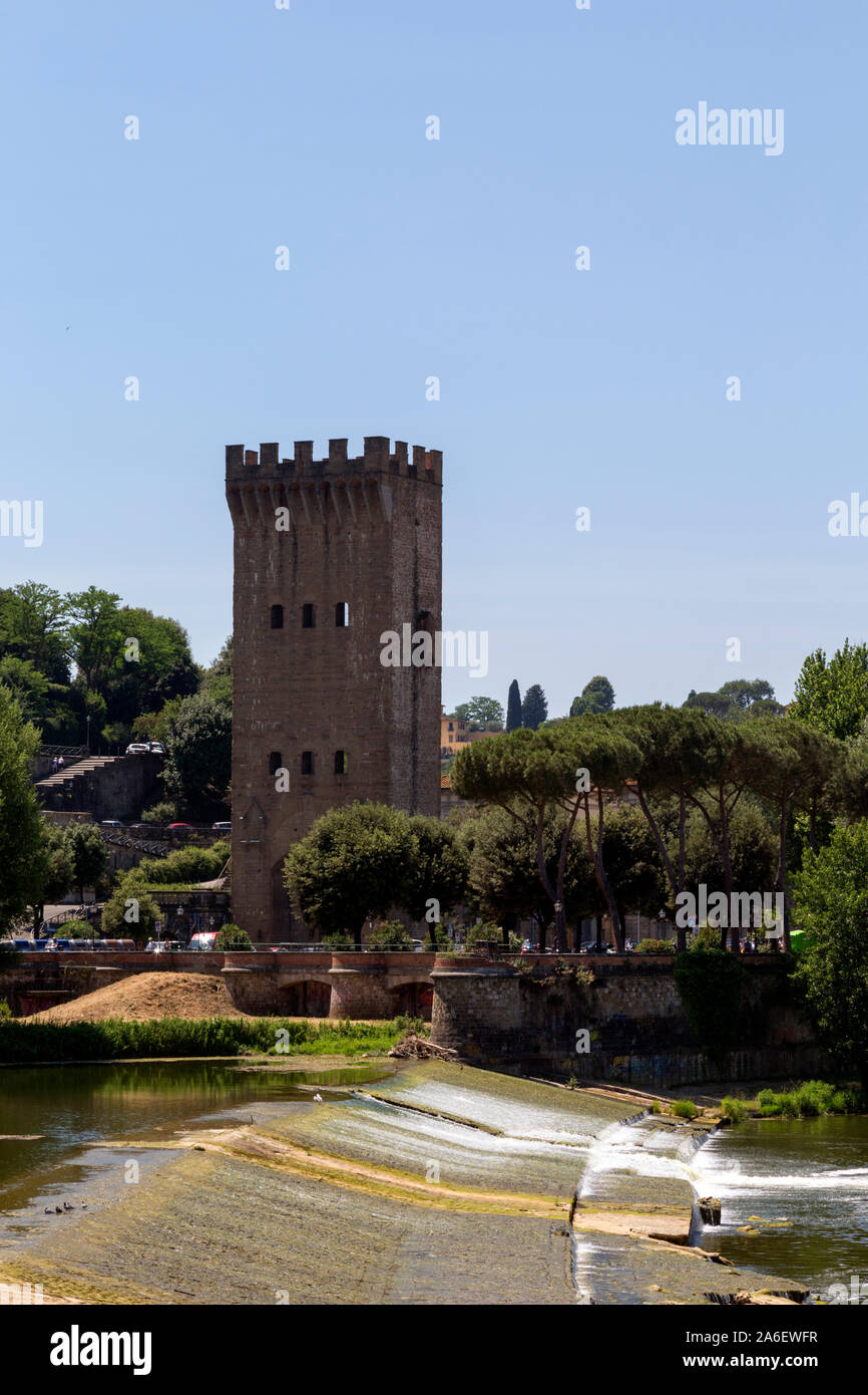 Tower San Niccolo in Florenz, Toskana, Italien Stockfoto