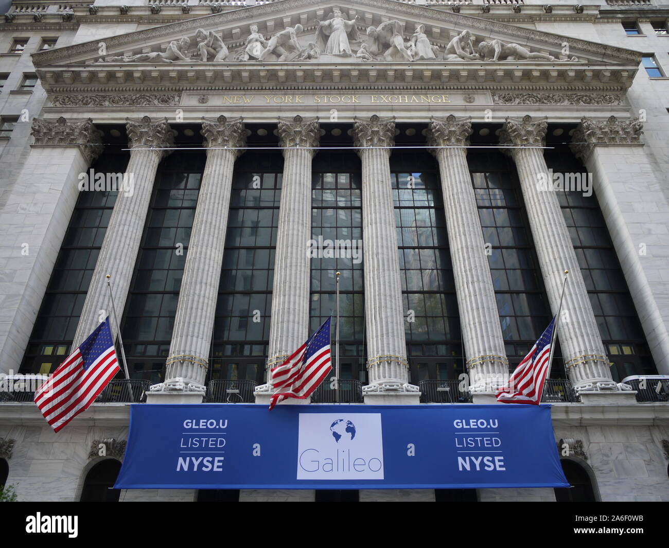 Das historische Gebäude des New York Stock Exchange (NYSE) in New York, Welthauptstadt der Finanzindustrie, in der Wall Street Stockfoto