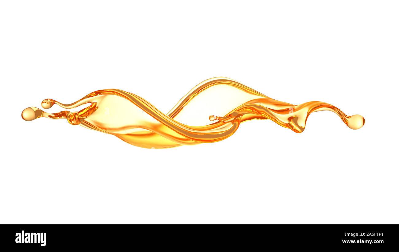 Ein schönes, elegantes Spritzer Orangensaft. 3D-Illustration, 3D-Rendering. Stockfoto