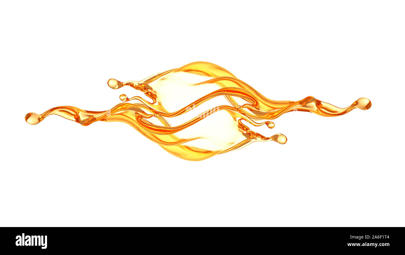Ein schönes, elegantes Spritzer Orangensaft. 3D-Illustration, 3D-Rendering. Stockfoto