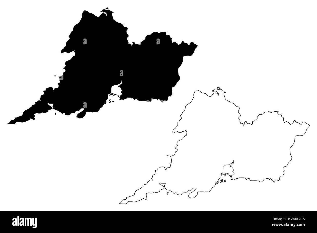 Clare County Council (Irland, Grafschaften Irlands) Karte Vektor-illustration, kritzeln Skizze Clare Karte Stock Vektor