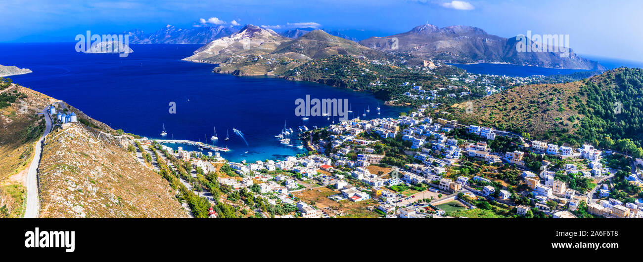 Leros - Schöne authentische Insel von Griechenland. . Dodekanes Stockfoto
