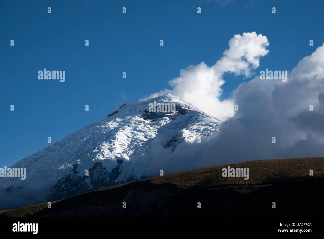 Eisbedeckten Vulkan Cotopaxi in Ecuador. Stockfoto