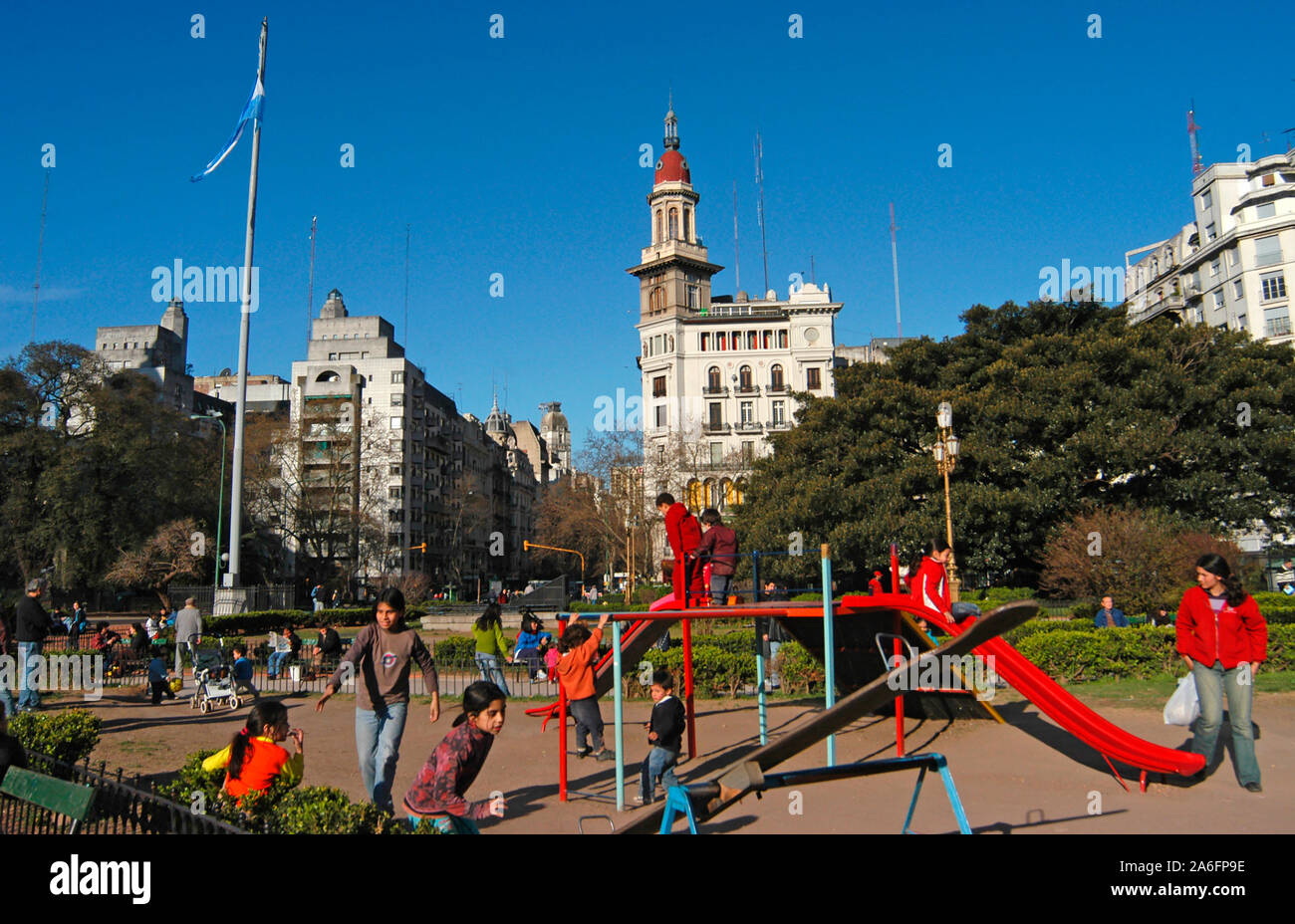 Spielplatz für Kinder, Congress Square, Buenos Aires, Argentinien Stockfoto
