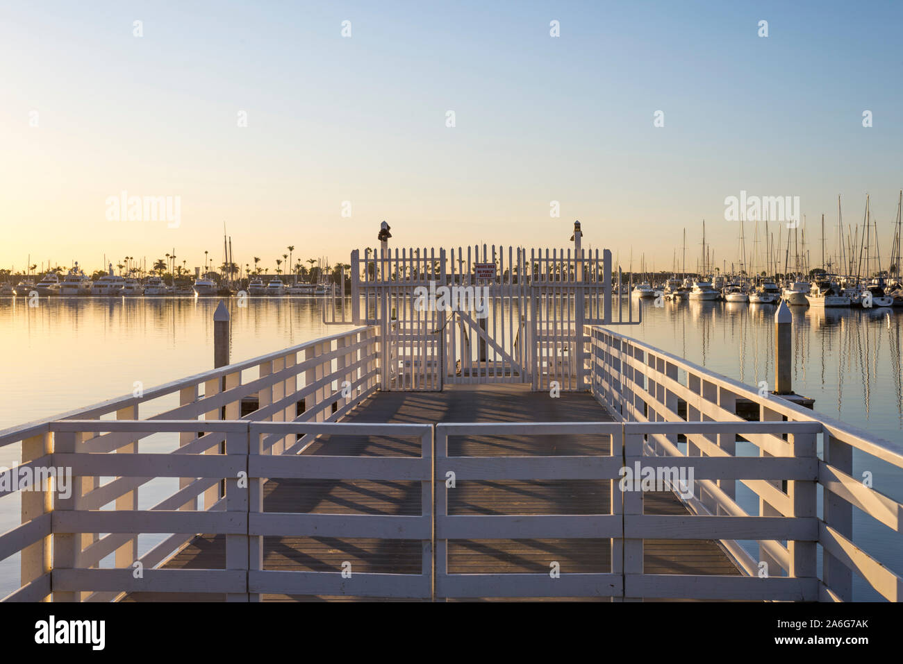 Hafen Szene von La Playa, das Bayfront Nachbarschaft in der Point Loma Gemeinschaft von San Diego, Kalifornien fotografiert. Stockfoto