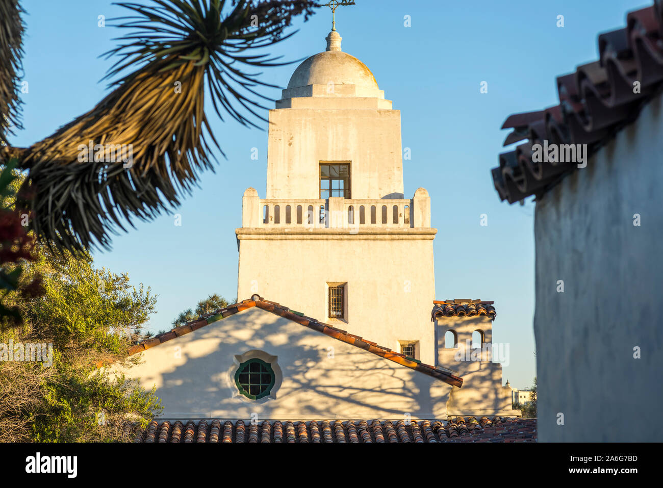 Die San Diego Mission am Presidio Park. San Diego, Kalifornien, USA. Stockfoto