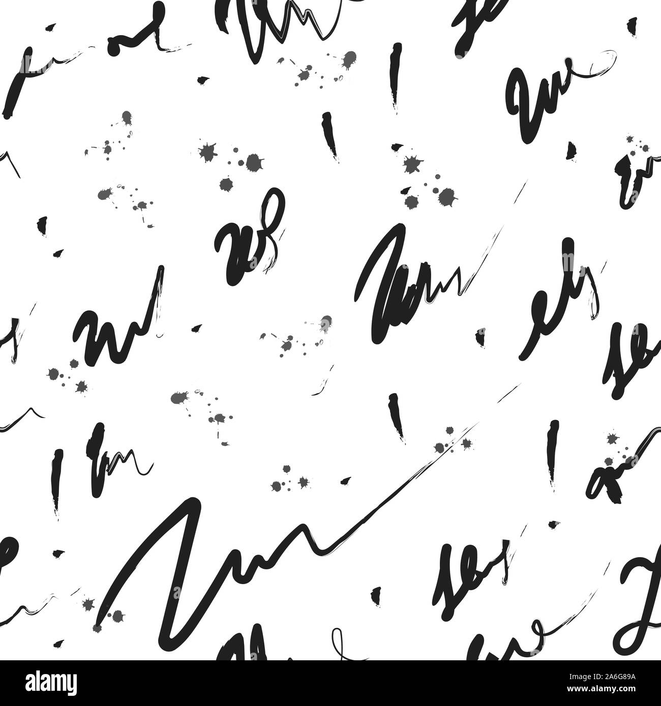 Vektor scribble nahtlose Muster. Tinte scribble kontinuierliche Hintergrund am Pfingstmontag. Vector Illustration Stock Vektor