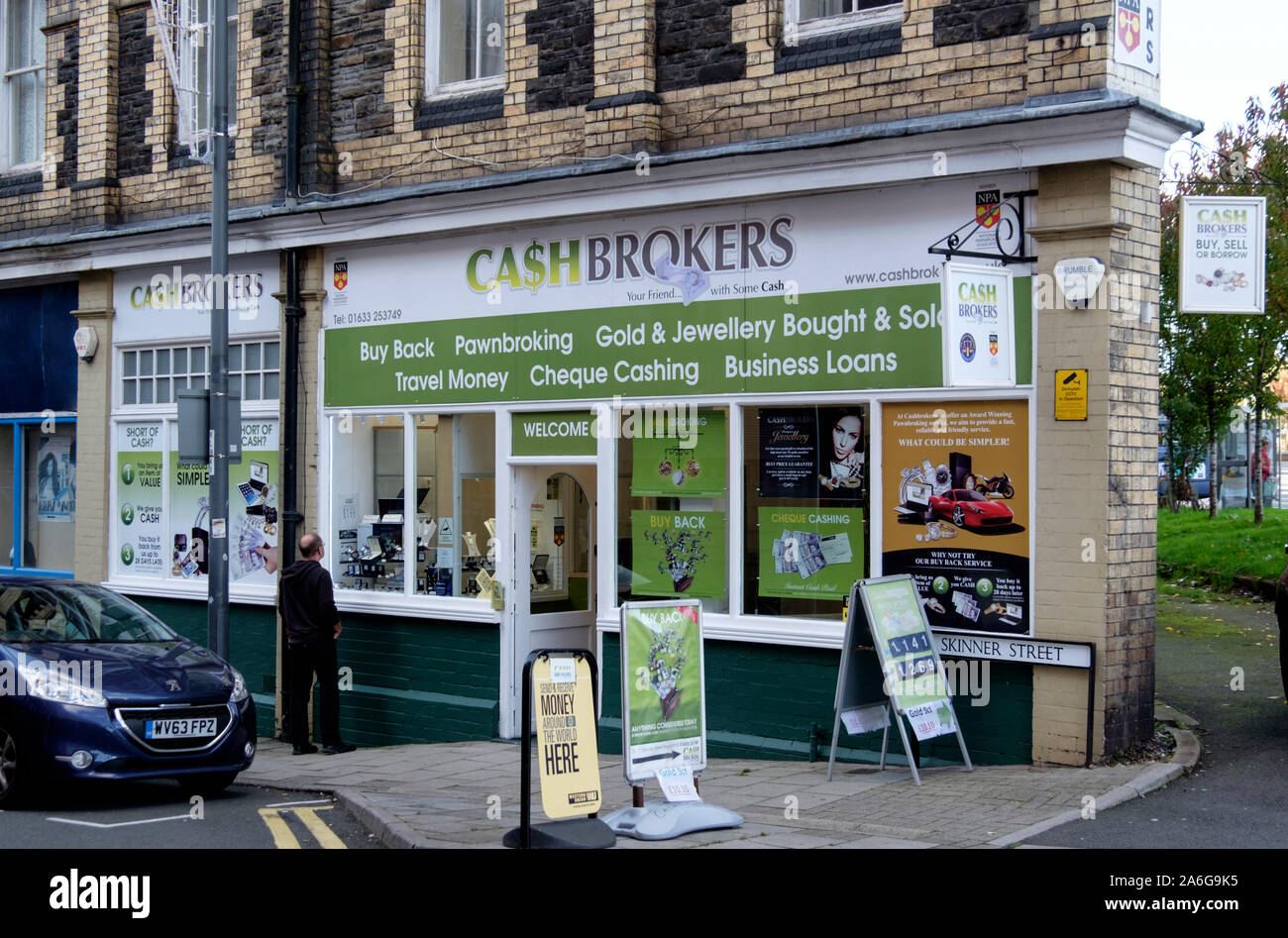 Cashbrokers Shop, ein Pfandleiher in Newport Gwent Wales. Stockfoto
