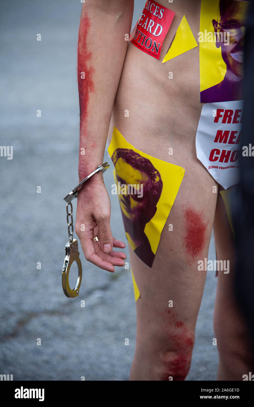Barcelona Katalonien El Dia 26 de Mayo 2019 la Verein se manifiesta separatista de Barcelona con el lema Libertad presos políticos BCN 2019 Stockfoto