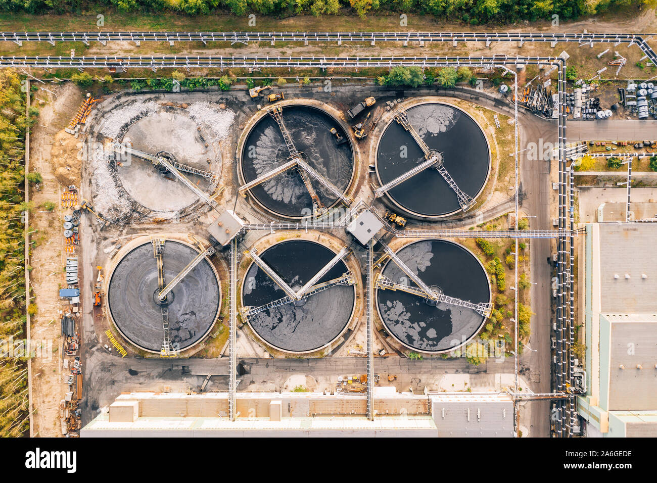 Luftaufnahmen von Industrieanlagen in Polen, Europa. Stockfoto