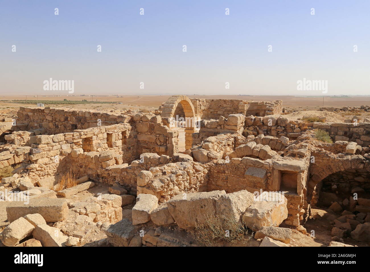 Kirche der Löwen, Umm AR Rasas, römische Zeit UNESCO-Weltkulturerbe, Amman Governorat, Jordanien, Naher Osten Stockfoto
