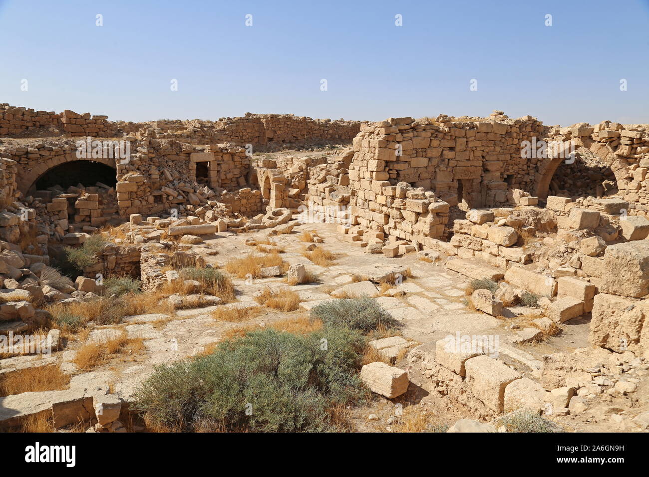 Palace Villa, Umm AR Rasas, römische Zeit UNESCO-Weltkulturerbe, Amman Governorate, Jordanien, Naher Osten Stockfoto