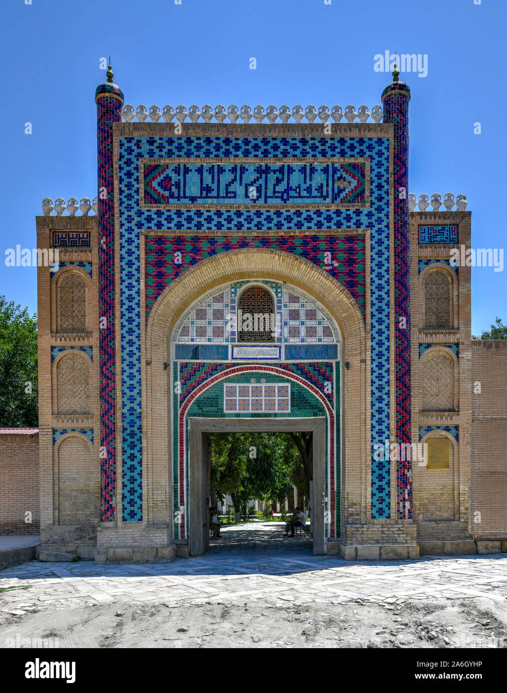 Ich sitora Mokhi Khosa - der Sommerpalast der Bukharan Emire in Usbekistan. Stockfoto