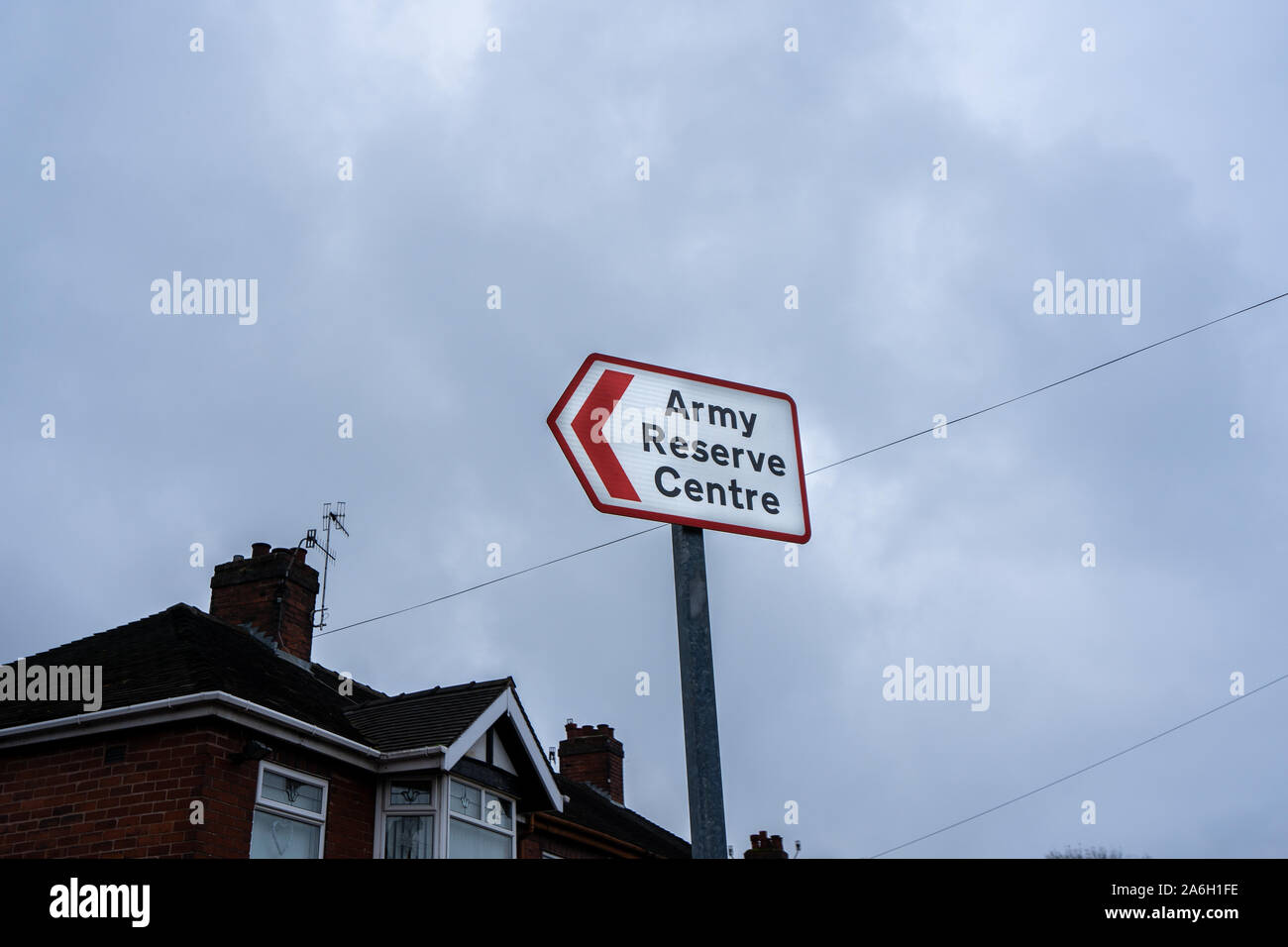 Ein Zeichen zeigen den Weg in die Armee finden in Stoke on Trent, 4.BATAILLON, die mercian Regiment, d Unternehmen, Dragon Company Stockfoto