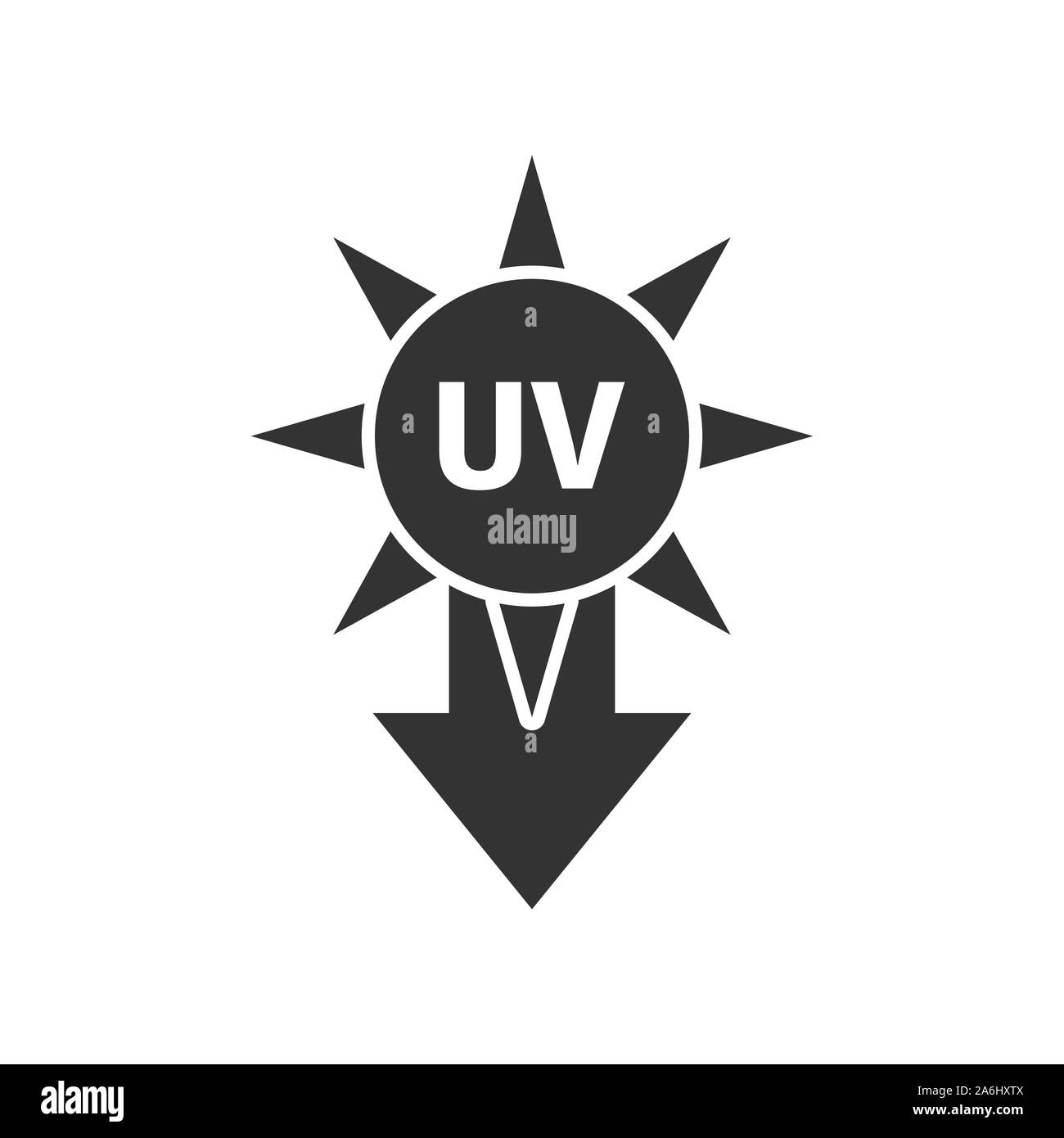 UV-Strahlung Symbol im flachen Stil. Uv-Vector Illustration auf weißem Hintergrund isoliert. Solar Protection Business Konzept. Stock Vektor