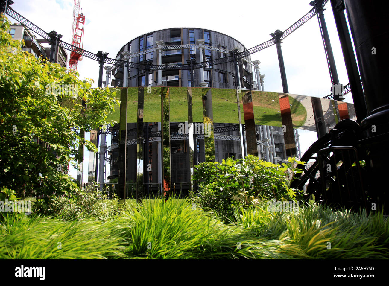 Gasholder Park, Camley Street, Kings Cross, London, Großbritannien Stockfoto