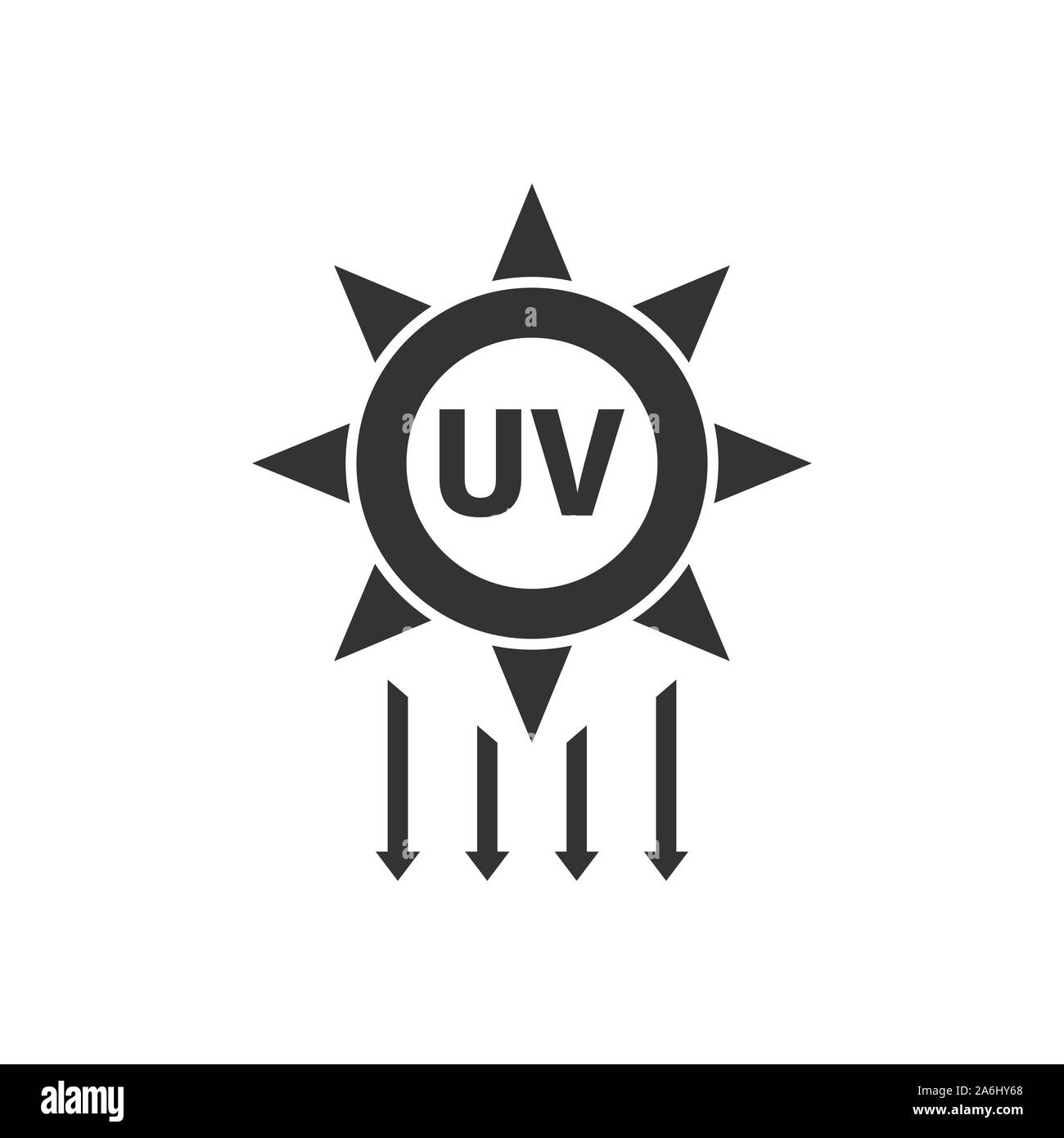 UV-Strahlung Symbol im flachen Stil. Uv-Vector Illustration auf weißem Hintergrund isoliert. Solar Protection Business Konzept. Stock Vektor