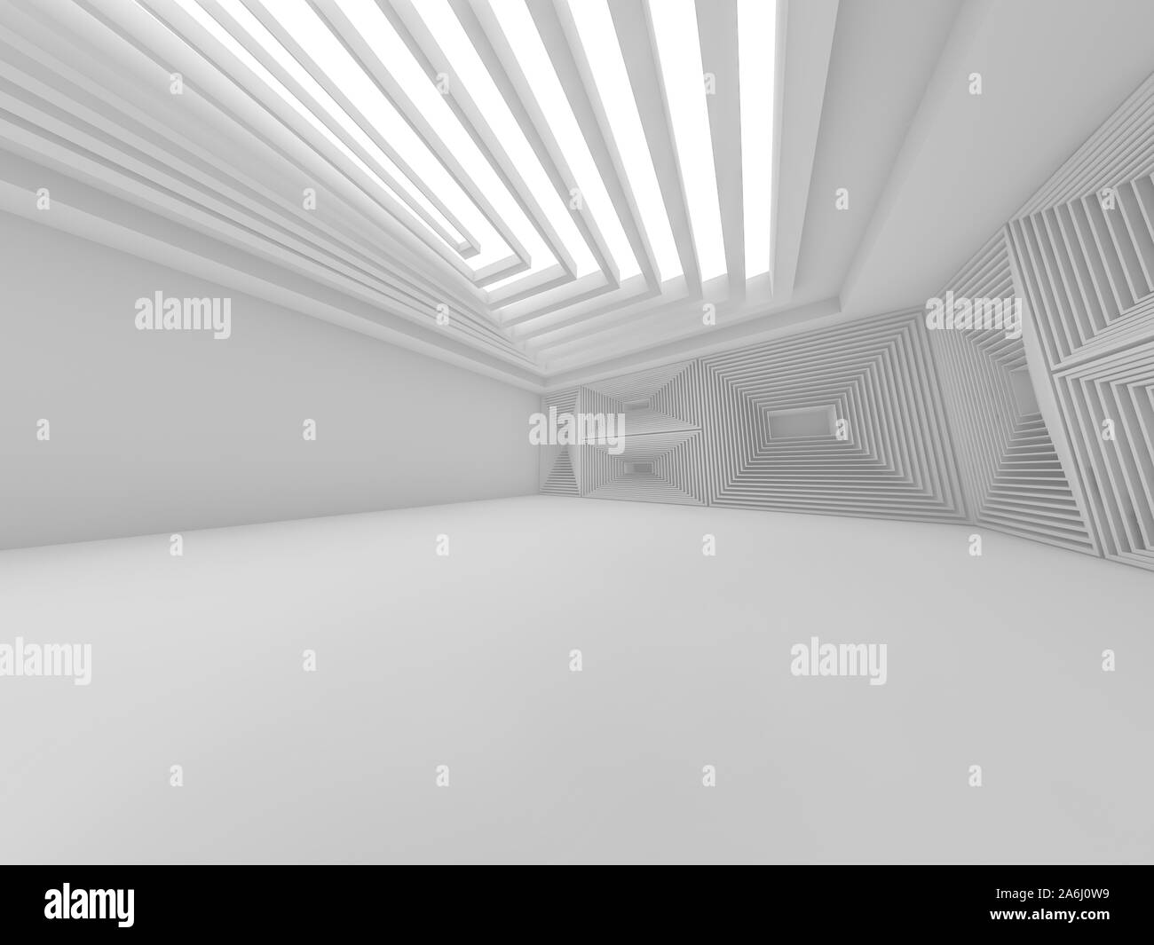 Abstrakte moderne Architektur Hintergrund, leeren Raum. 3D-Rendering Stockfoto