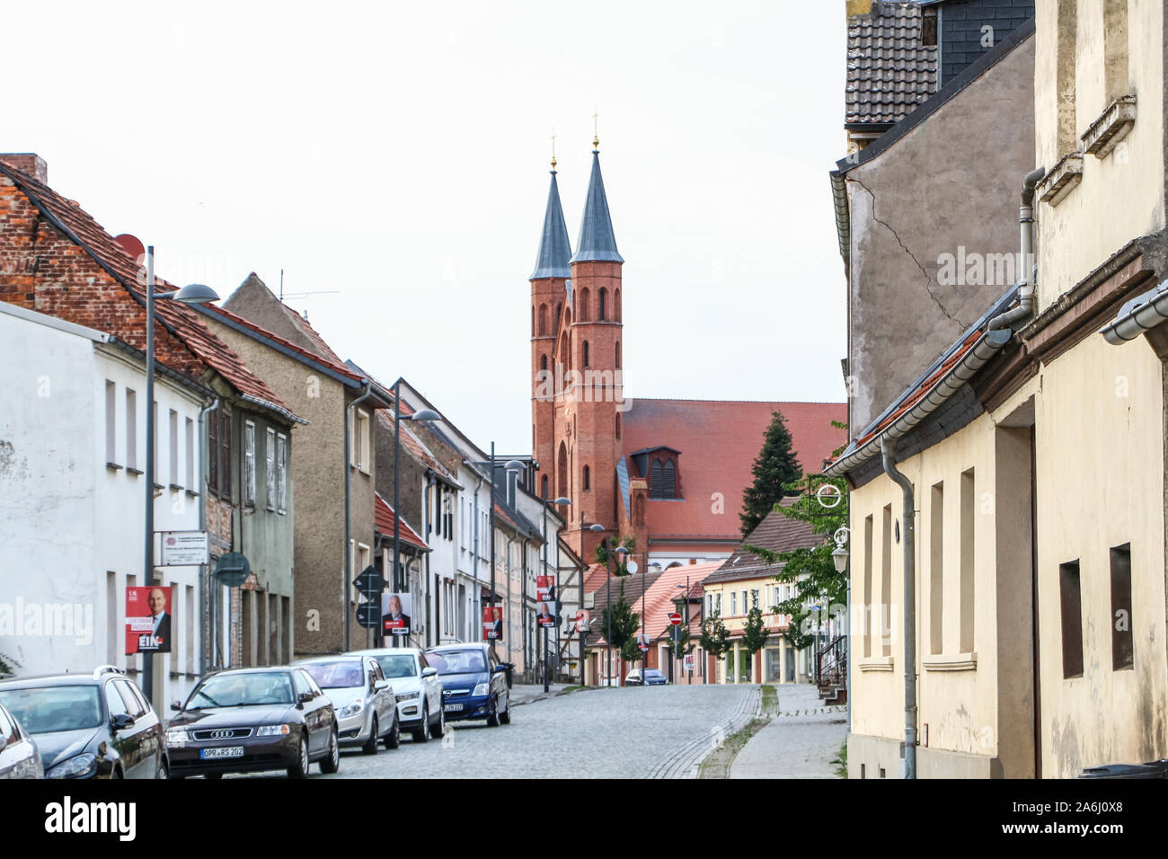Evangelische Pfarrkirche St. Marien ist in Kyritz, Brandenburg, Deutschland am 1. August 2019 © Michal Fludra/Alamy Live Nachrichten gesehen Stockfoto