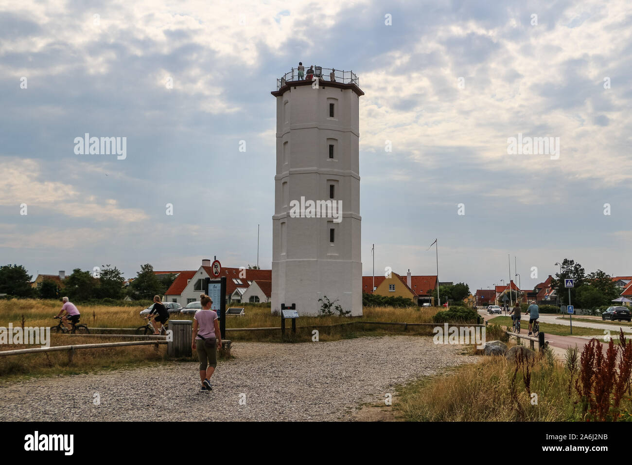 Leuchtturm (Det Hvide Fyr) ist in Skagen, Dänemark am 28. Juli 2019 © Michal Fludra/Alamy Live Nachrichten gesehen Stockfoto