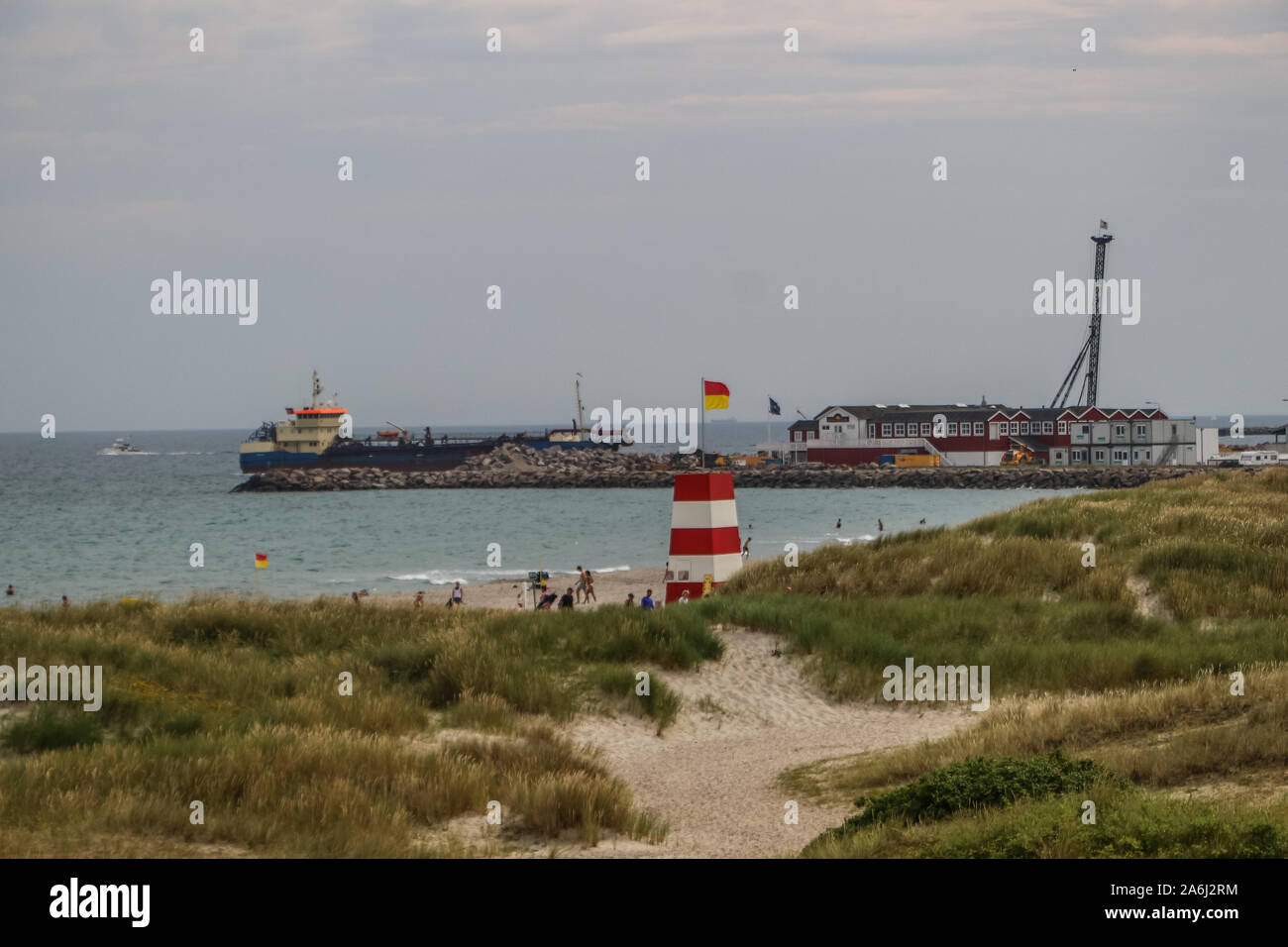 Allgemeine Ansicht von Skagen die Küste und den Hafen von Skagen ist in Skagen, Dänemark am 28. Juli 2019 © Michal Fludra/Alamy Live Nachrichten gesehen Stockfoto