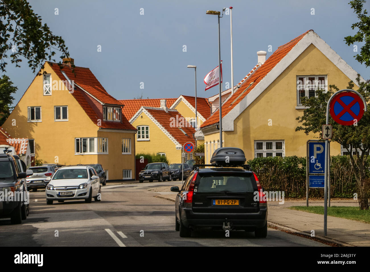 Allgemeine Ansicht der Stadt ist in Skagen, Dänemark am 28. Juli 2019 Skagen ist die nördlichste Stadt Dänemarks, an der Ostküste der Halbinsel Skagen Odde ganz im Norden von Jütland. © Michal Fludra/Alamy leben Nachrichten Stockfoto