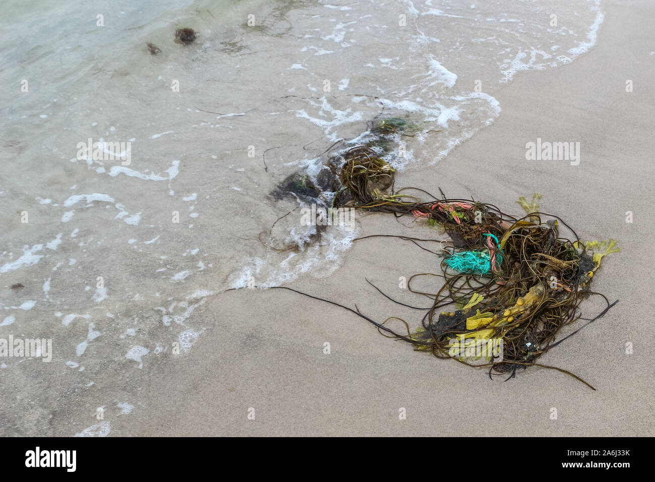 Mmarine Rückstand - fischernetze sind am Strand der Nordsee in Skagen, Dänemark am 28. Juli 2019 © Michal Fludra/Alamy leben Nachrichten Stockfoto