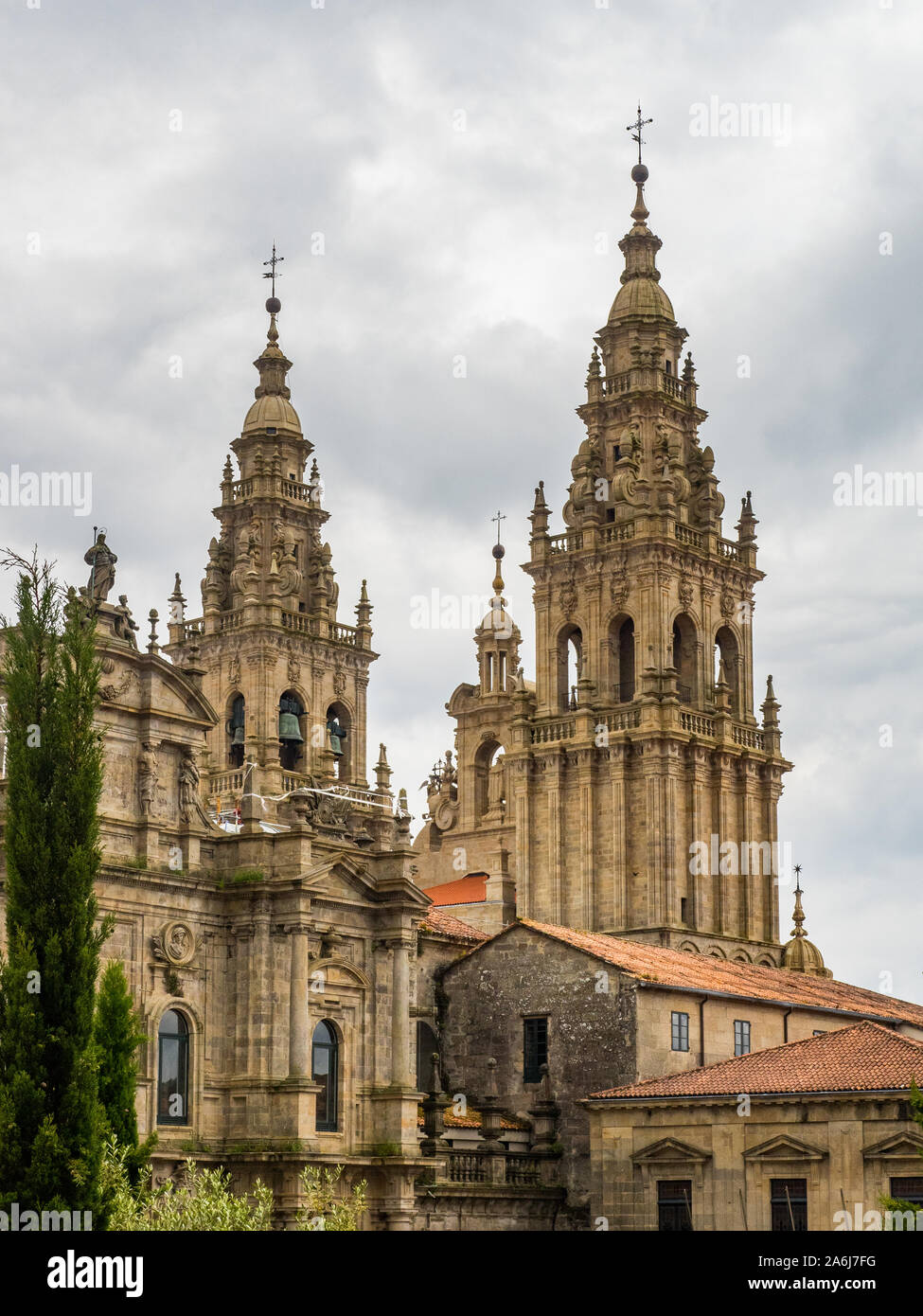 Santiago de Compostela Kathedrale im Obradoiro Square in Santiago de Compostela (Spanien) Stockfoto