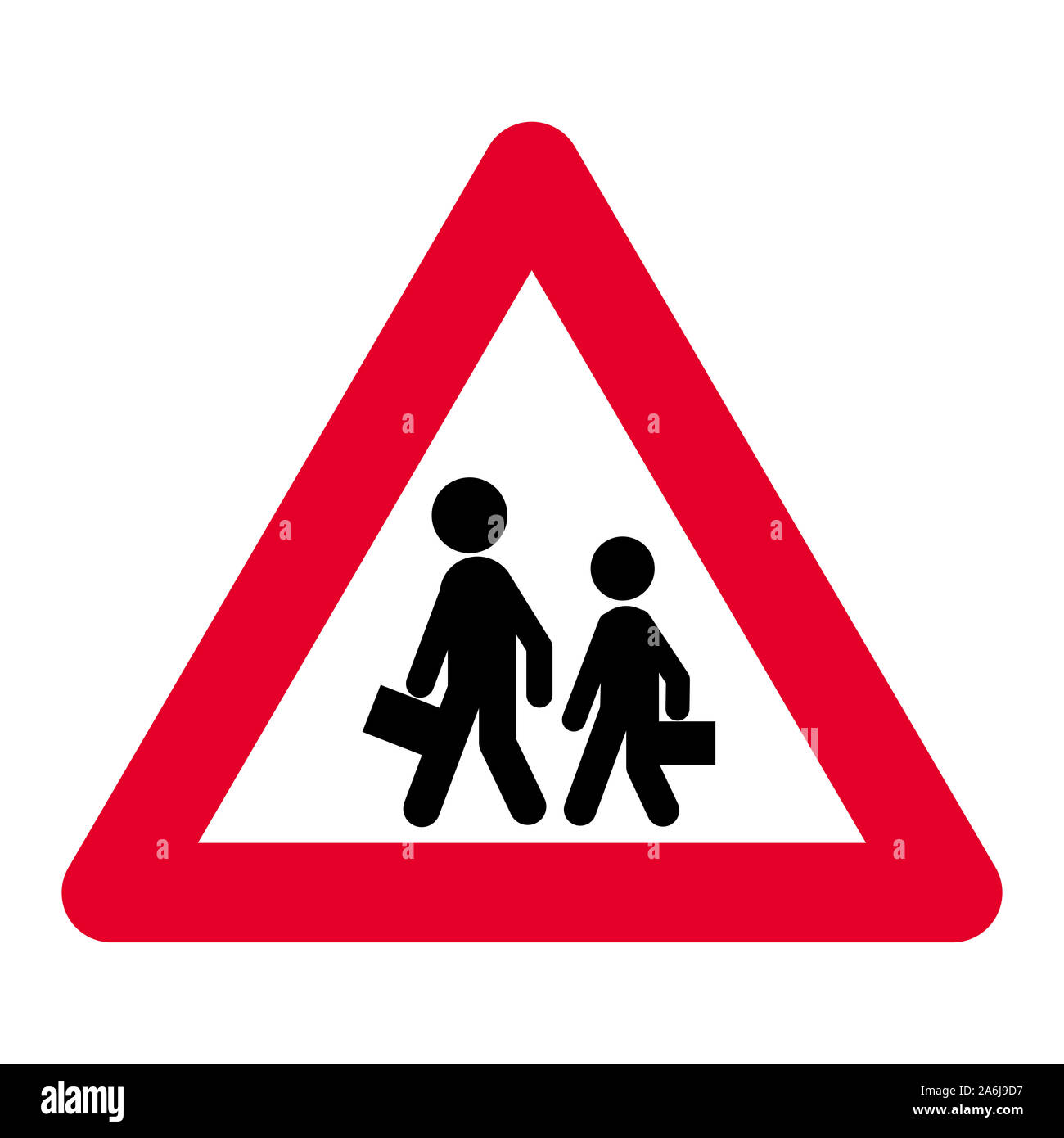 Schule Warnung oder Crossing Road Sign Stockfoto